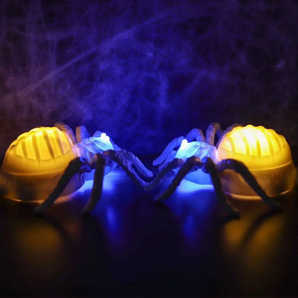 Waterproof Halloween Glowing Spiders Light Realistic Decorative Illuminated Spiders Light Scary LED Spiders Light Haunted House
