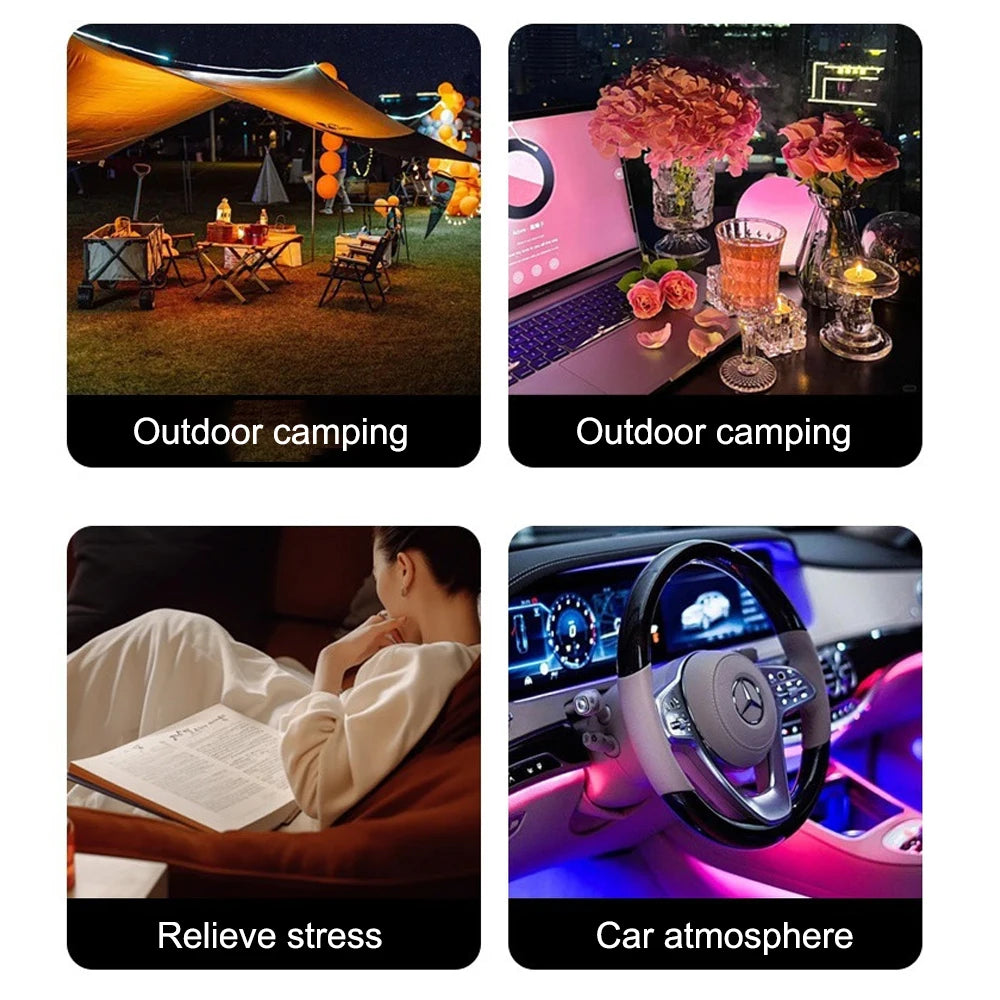 Solar Camping Light Tent Lights Rechargeable LED Solar Night Light 5 Modes Ornament Outdoor Weddings Celebrations Picnics Campin