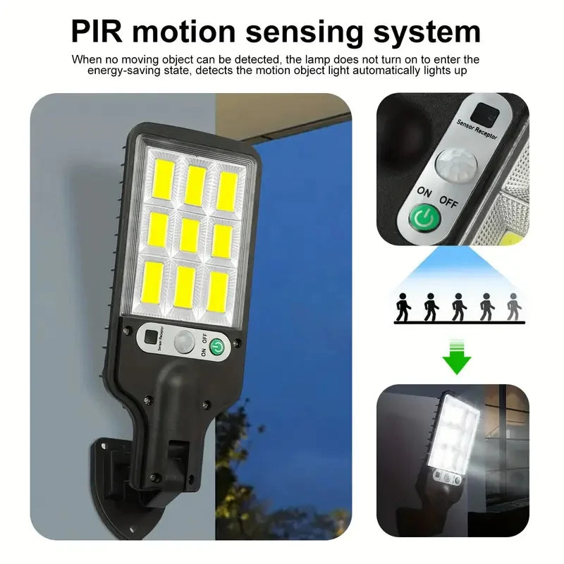 Outdoor Solar Street Lights,Dusk to Dawn Solar Security Flood Lights Motion Sensor with Remote Control for Courtyards, Garden