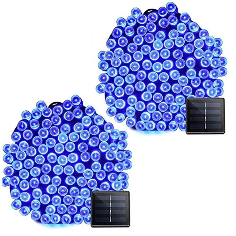 22M 200LED Solar Powered Fairy Lights Christmas Street Garland Led String Strip Light Outdoor Waterproof for Garden Wedding Lamp