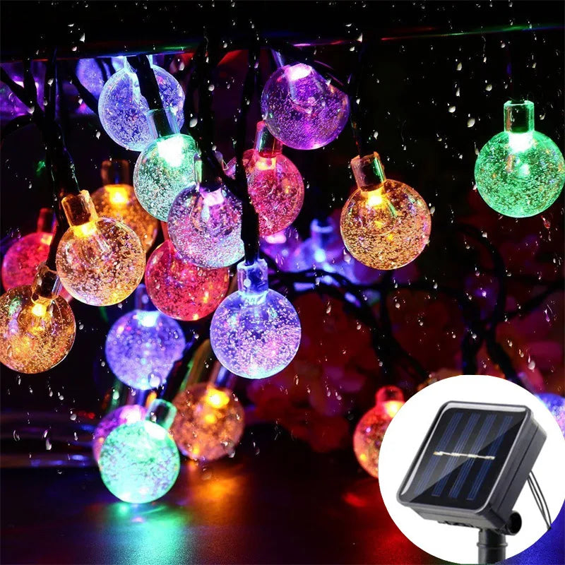 Solar Bubble Ball String Light,with 8 Lighting Modes,suitable for Gardenparty,and Yard Decoration