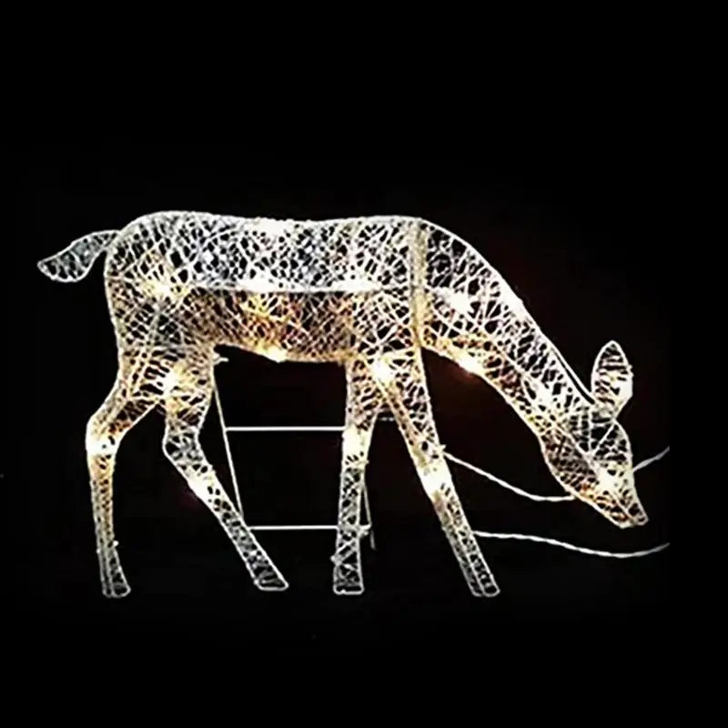 Lighted Christmas Reindeer Water Resistant Solar Light Up Decoration For Garden Outdoor Standing Elk Ornament For Yard Lawn