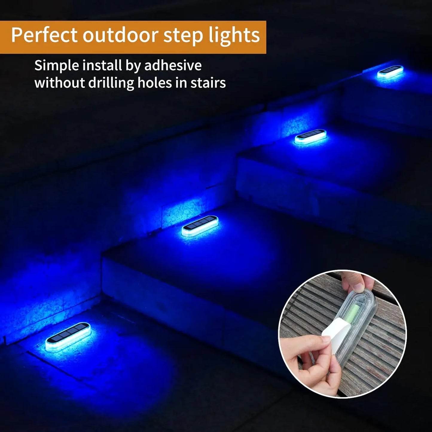 Solar Deck Lights IP68 Waterproof Outdoor Auto On/Off Lighting for Steps Docks Driveways Patios Fences - Solar Powered Lighting