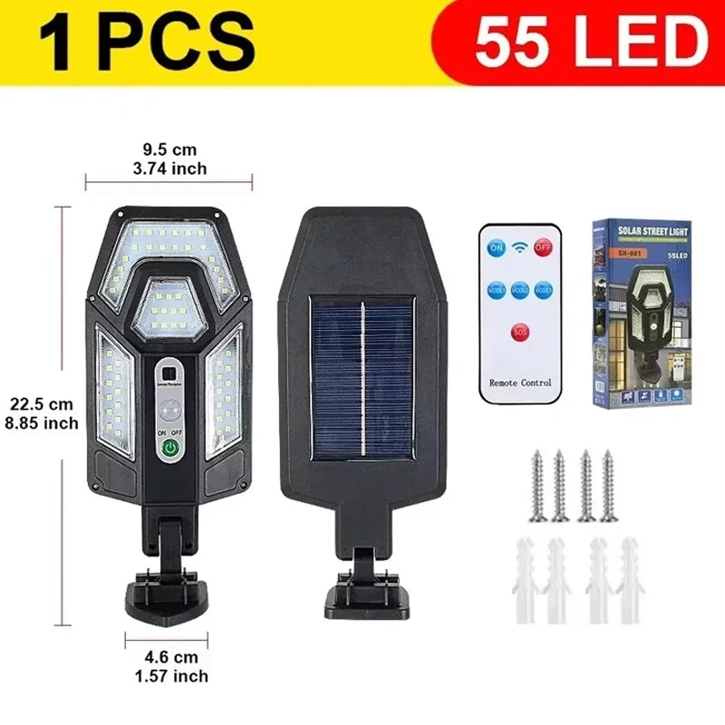 15000LM Irradiation 500㎡ Solar Light for Outdoor Sunlight Motion Sensor IP65 Waterproof Garden Street Wall External Solar Lamp