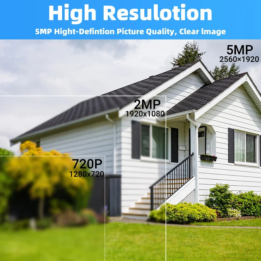 4G Solar Camera 5MP Wireless Outdoor Security Camera with Color Night Vision/Waterproof PIR Motion Alarm Solar/Battery Powered