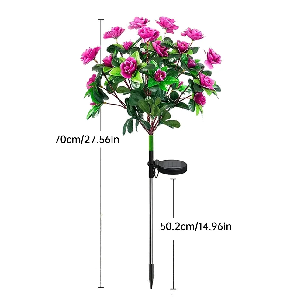 Solar Azalea Flower Lights Waterproof Garden Light Outdoor Pathway Lights Yard Lawn Patio Decorative Lamp Solar Landscape Light