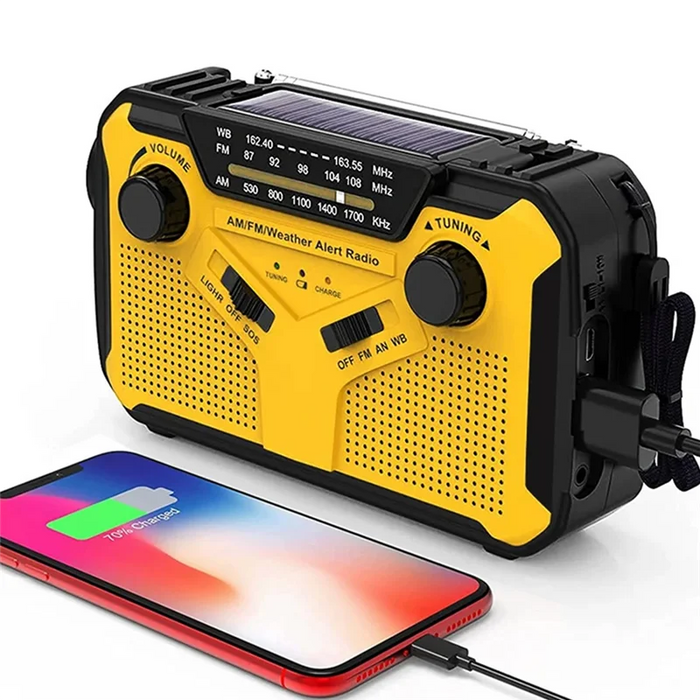 ELECT-Emergency Radio Solar Hand Crank Radio AM/FM Radio LED Flashlight SOS Alarm Power Bank Speaker
