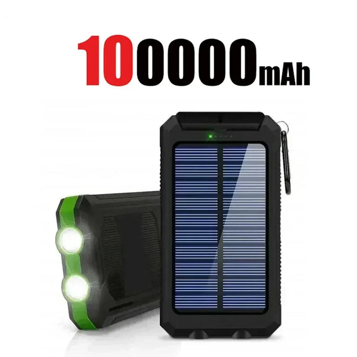200000mAh Solar Power Bank Fast Charging Outdoor Large Capacity External Battery PowerBank Flashlight For iPhone Huawei Xiaomi