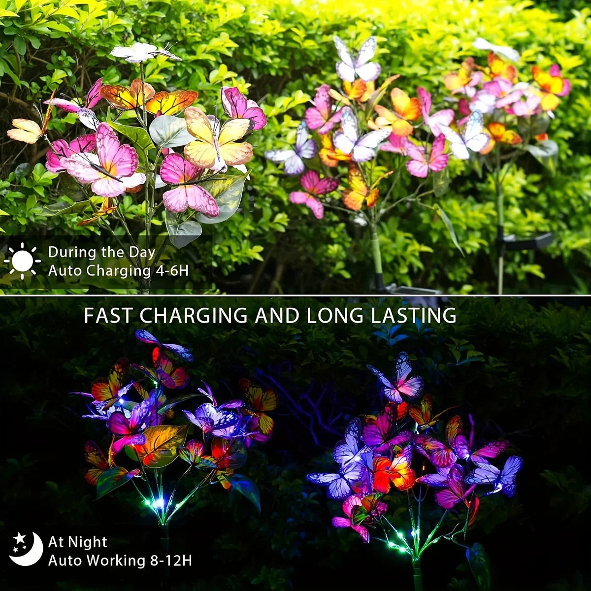 Solar Butterfly Tree Lights Outdoor Decorative Solar Garden Light Yard Lawn Waterproof Sunlight Festival Wedding Roof Decoration