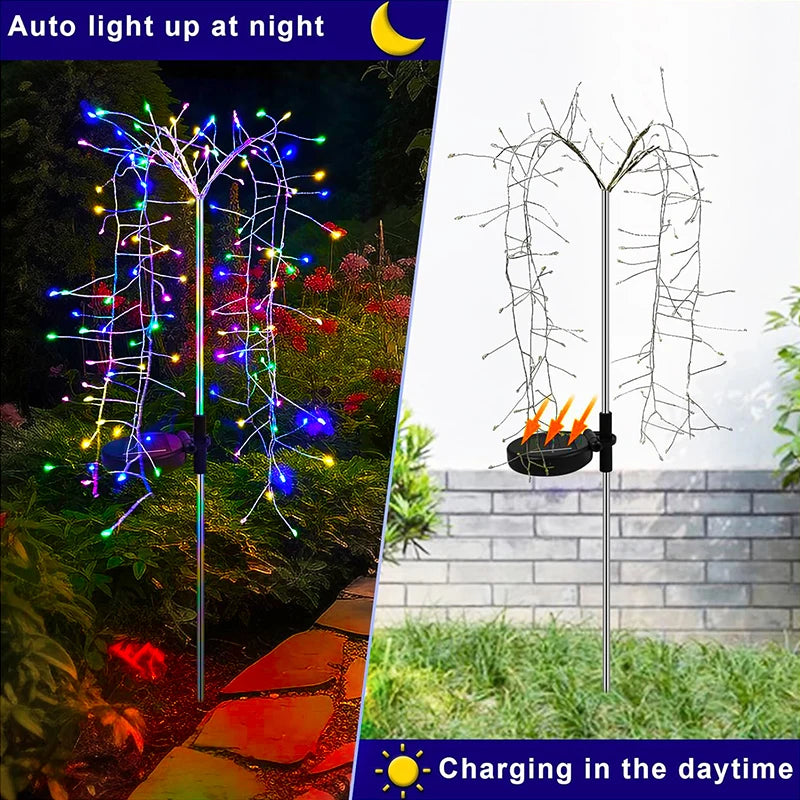 Solar Fairy Lights Outdoor Garden Waterproof Flower Lights For Yard Outside Patio Lawn Pathway Decorative Lamp 1pcs