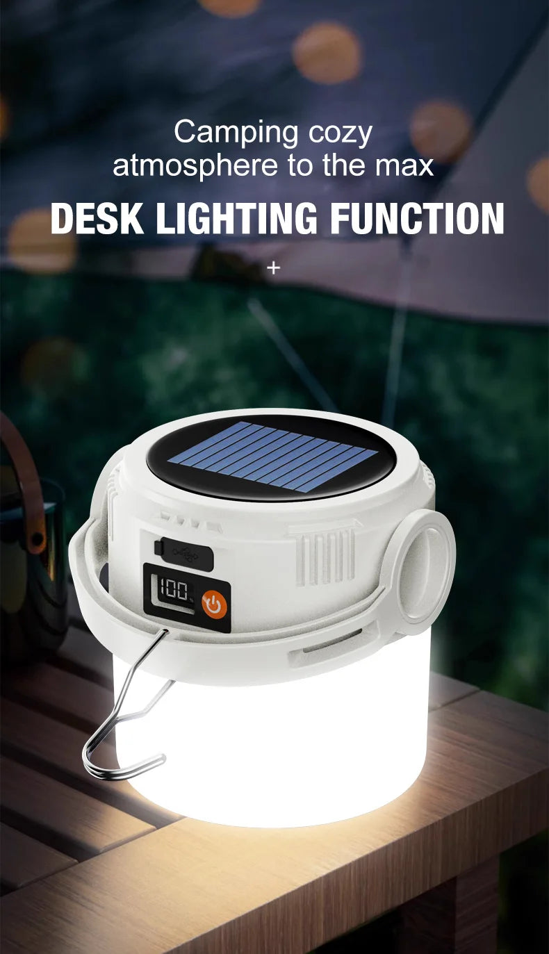 Solar Camping Lights Lightweight Led Camping Lantern Waterproof Foldable Lights For Outdoor Home Hiking Night Use