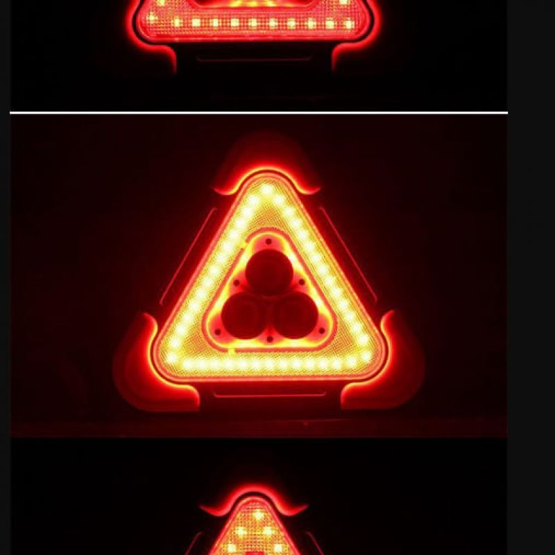 2-IN-1 Solar Emergency Triangular Roadside Warning Light Safety Emergency Breakdown Alarm Lamp Portable Flashing Light on Hand