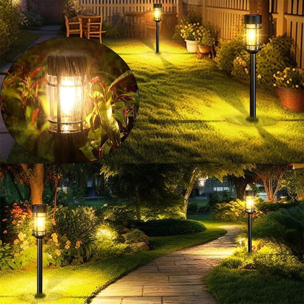 2PCS Solar Pathway Lights Waterproof Upgraded Walkway Landscape Outdoor Driveway Lights for Yard Lawn Patio Garden Decor