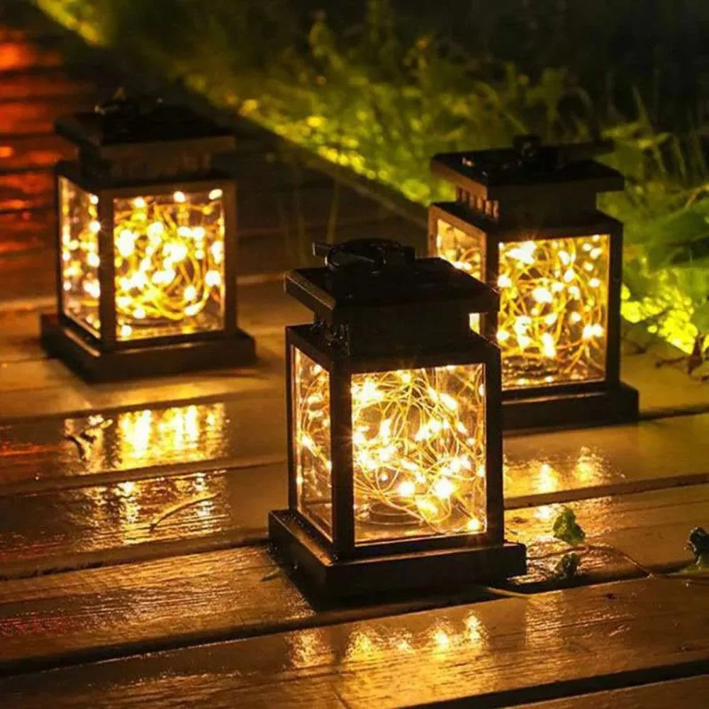 Waterproof Solar Hanging Lantern Hanging Atmosphere Simulated Candle Lanterns Luminous Night Lights Led Wind Lights Outdoor
