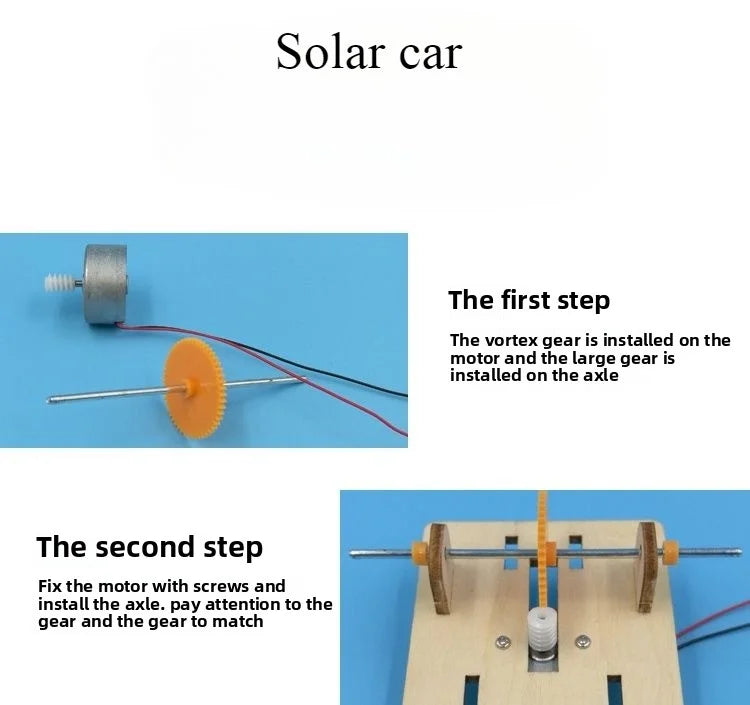 Solar Car Lunar Exploration Vehicle Children's Diy Hand-Assembled Model Diy 3d Wooden Puzzle Science And Education Toys