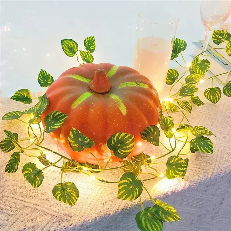 Solar Artificial Leaf LED String Lights Sunflower Maple Leaf Watermelon leaf Outdoor Light Up Garden Parterre Beach Decoration