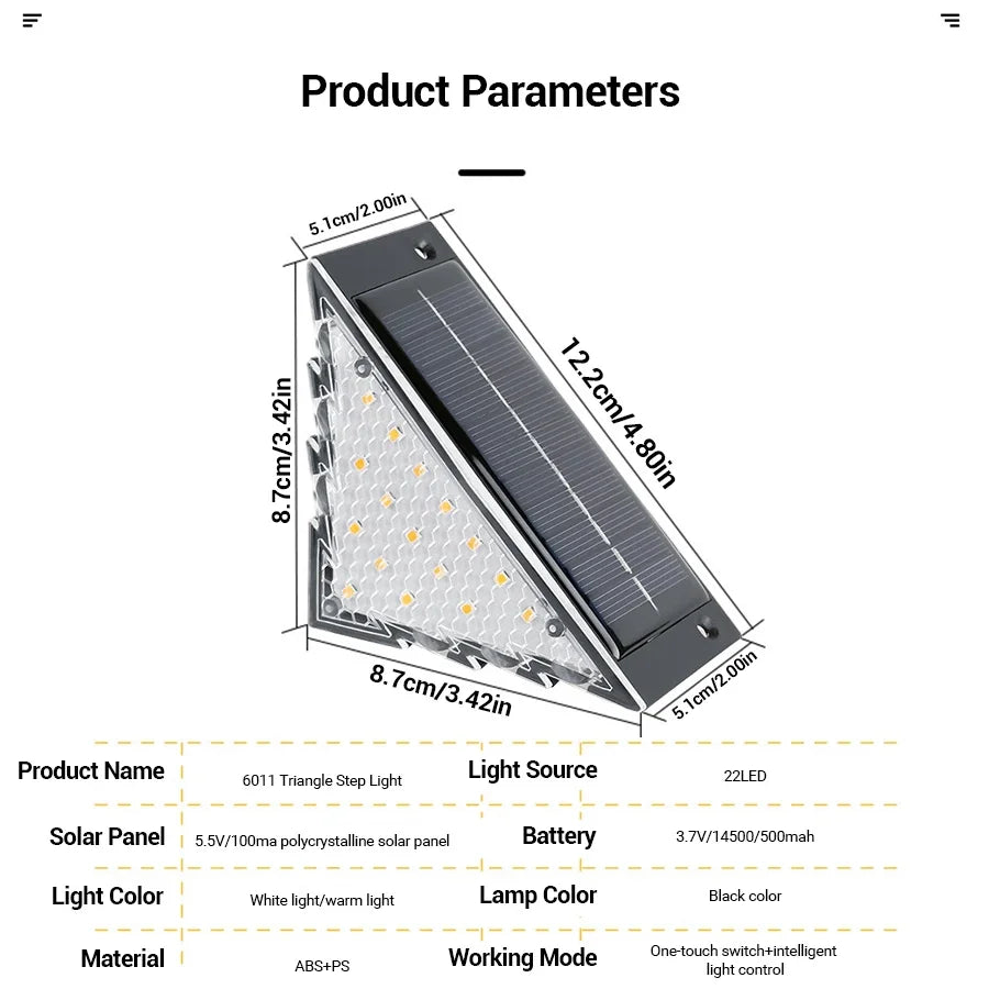 1/2/4PCS Solar Deck Lights Outdoor Step Fence Lights Waterproof Solar Lamp for Railing Stairs Pathway Garden Light Decoration