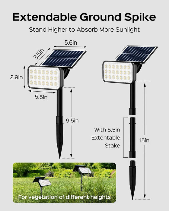 84-LED Solar Spotlight 5 Lighting Modes 360° Adjustable IP65 Waterproof Super Bright Night Solar Spotlight Suitable for patio