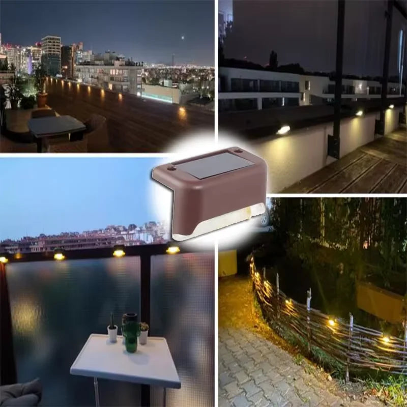 Solar Deck Lights Outdoor Waterproof LED Fence Lights Garden Step Lamp for Patio Stairs Railing Pathway Step Solar Lamp