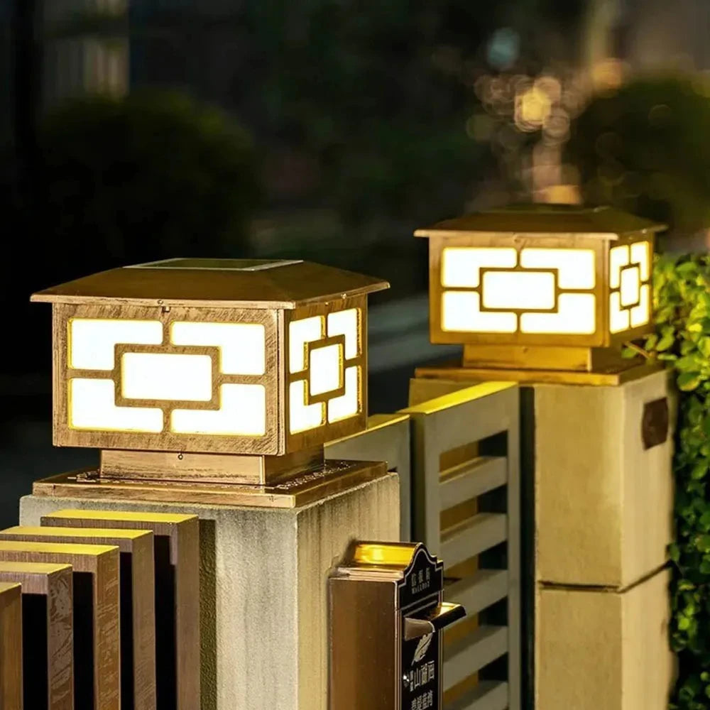 Solar Column Light Garden Solar Lamps Waterproof LED Solar Pillar Light Timed Remote Control LED Outdoor Lighting Courtyard Lamp