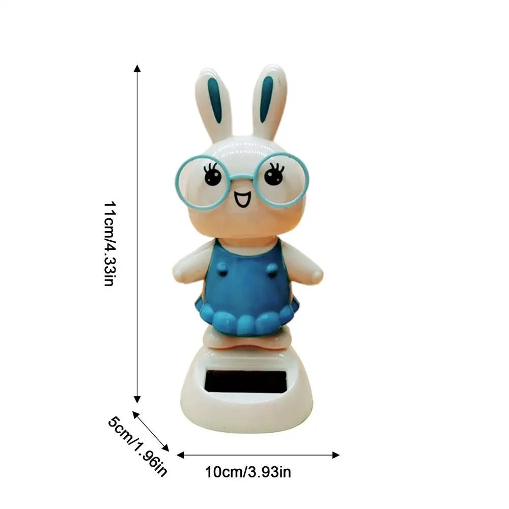 Solar Dancing toy Car Decoration Solar Energy Decoration Shaking Head Doll Cartoon rabbit Shape Decoration Home Ornaments