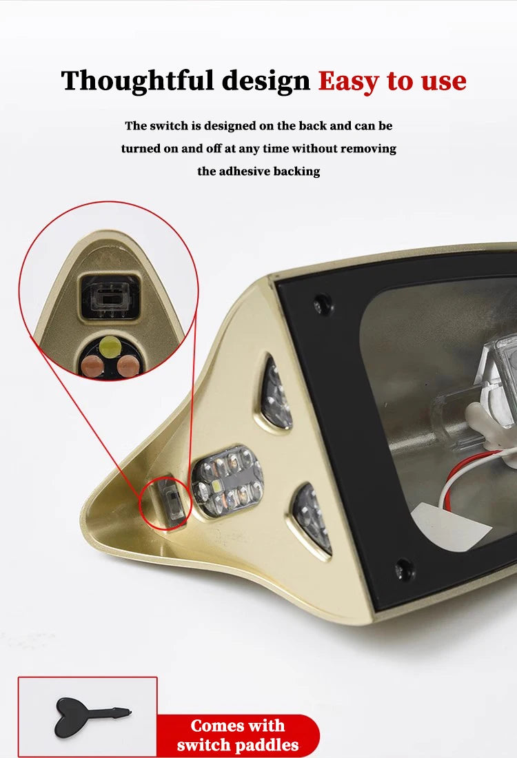 Solar anti rear end collision flashing light LED warning light Car shark fin antenna modified General Motors decorative light