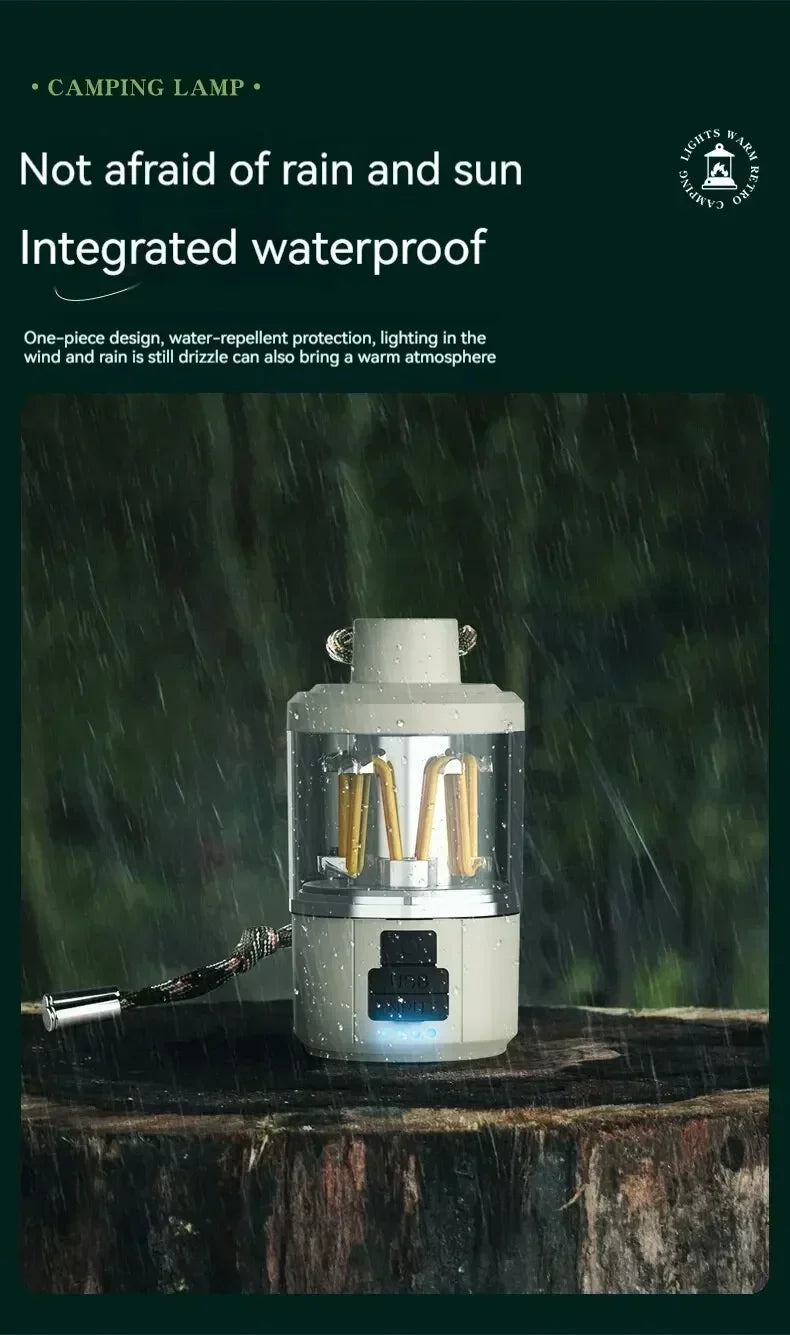 Solar Camp Lantern - IPX7 Waterproof with 360° Magnetic Base & Rechargeable
