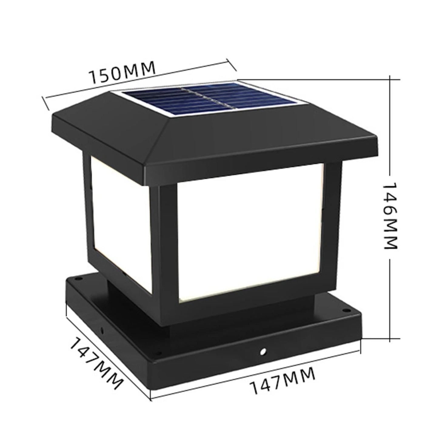 Nordic Solar LED Post Lights Solar Powered Fence Street Light IP65 Waterproof Landscape Pillar Lamp Garden Christmas Decoration