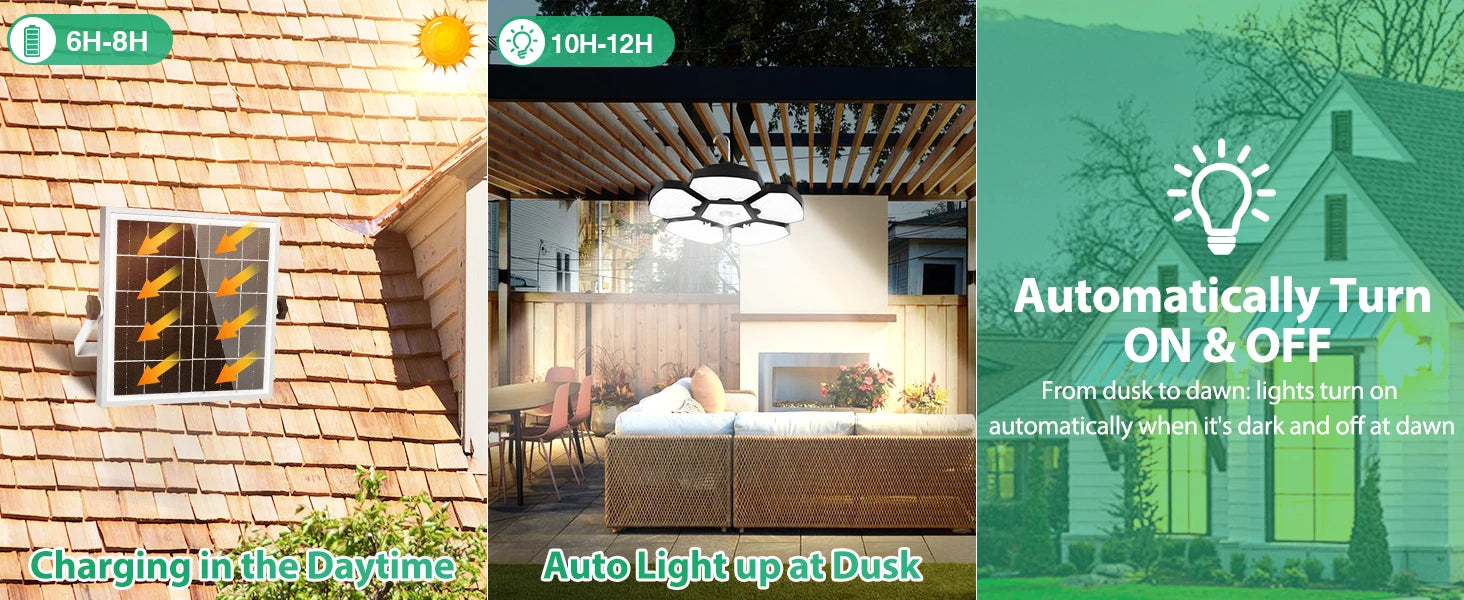 Solar Shed Light Indoor Outdoor Garage Balcony Motion Sensor Pandent Lights 156LEDS Waterproof Courtyard Security hanging Lamp