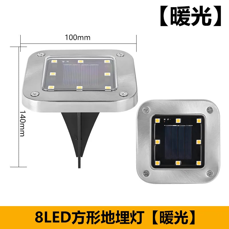 Solar Ground Lights LED Waterproof Solar Garden Lights Outdoor Bright in-Ground Lights Landscape Lighting for Patio Pathway Lawn