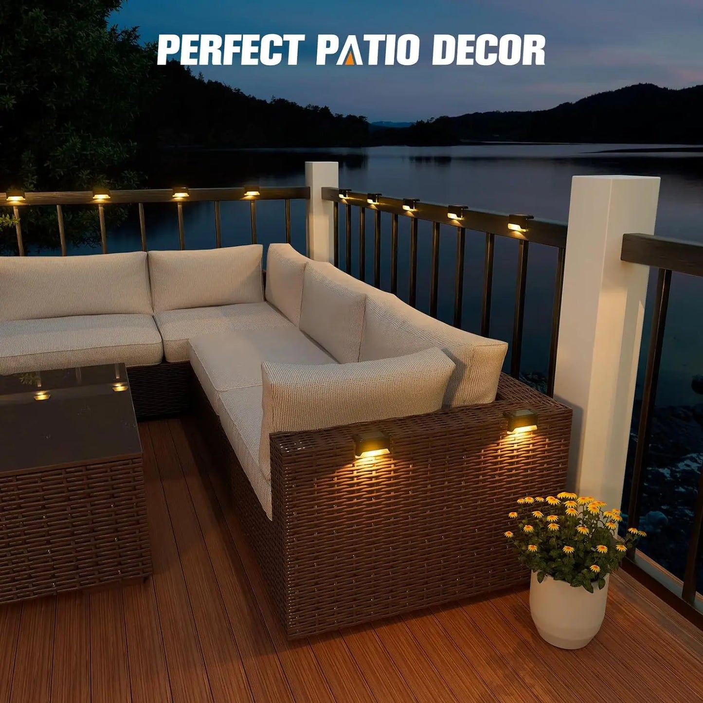 1-10PCS Solar Deck Lights Outdoor Step Lights Waterproof Led Solar Lights for Railing Stairs Step Fence Yard Patio and Pathway