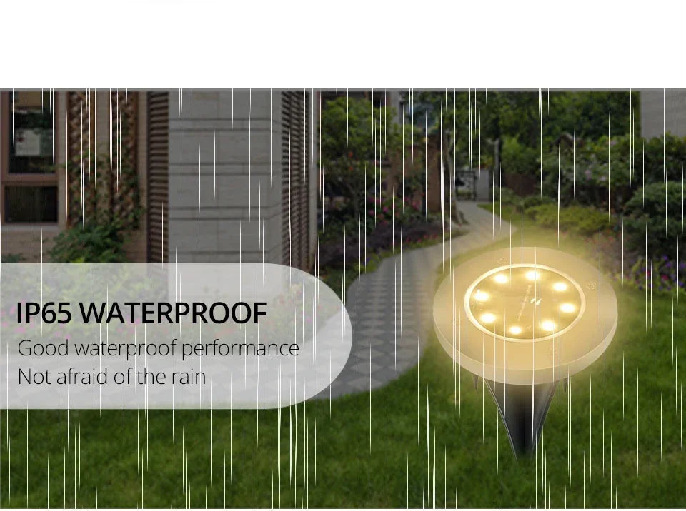 Outdoor Solar Ground Light Waterproof Garden In-ground Pathway Light Solar Landscape Light for Lawn Yard Deck Patio Walkway