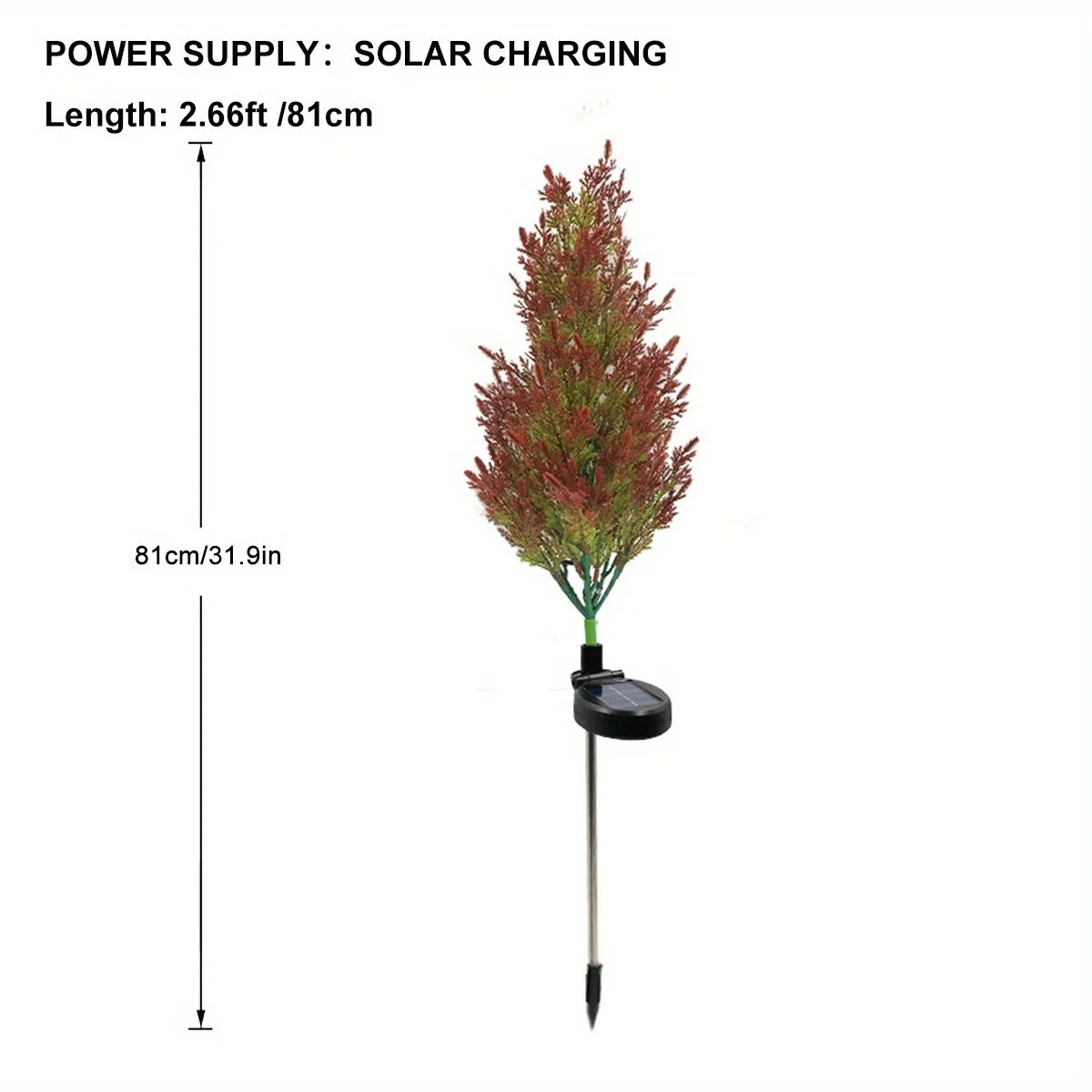 1pc colourful solar pine tree lights, outdoor solar christmas holiday decoration lawn lights, garden access landscape lights
