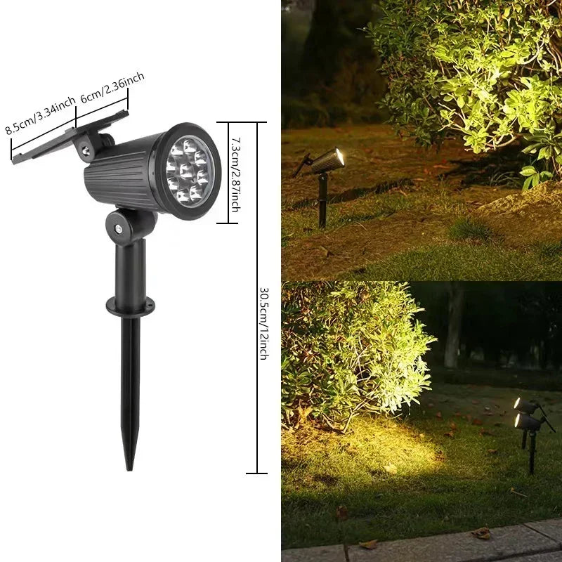 Solar Pathway Light Outdoor Waterproof Bright Monocrystalline Silicon Garden Decorate Light 9 LED Landscape Lamp for Yard Fenced