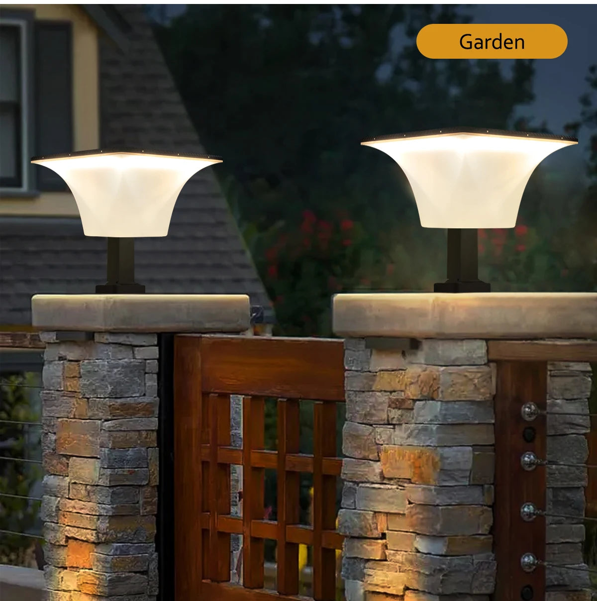 Solar Lights Outdoor 4 Modes Post Cap Wall Mounted Solar Lamp for Garden Yard Waterproof Solar Powered Pathway Lighting 80leds
