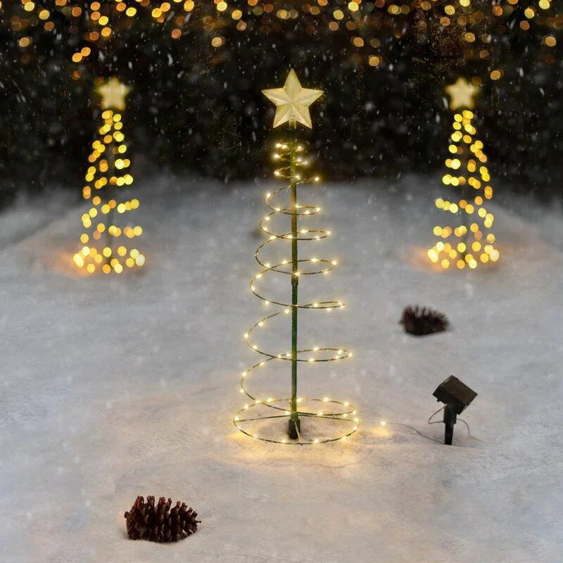 1 Pcs Outdoor Waterproof Solar Led Christmas Tree Decoration Solar Powered String Lights New Year Ornament Garden Decoration