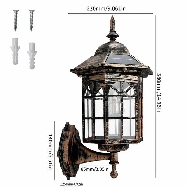 E2 Solar Flame Hanging Lantern Lights Outdoor IP65 3 Modes Solar Powered Lamp Wall Mounted Lights Fence Patio Porch Garden Decor
