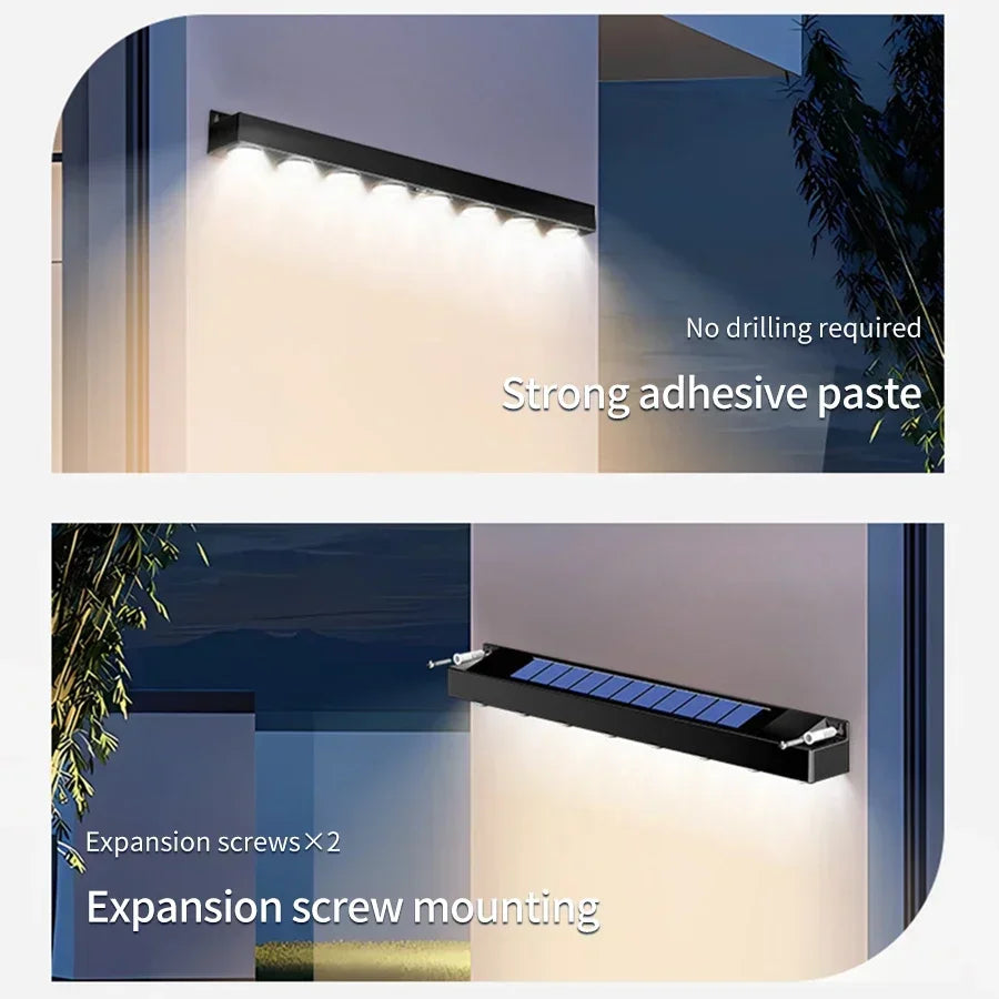 4/6/8LED Solar Wall Light Outdoor Waterproof Solar Fence Sign Lights Garden Decor Porch Patio Deck Balcony Home Atmosphere Light