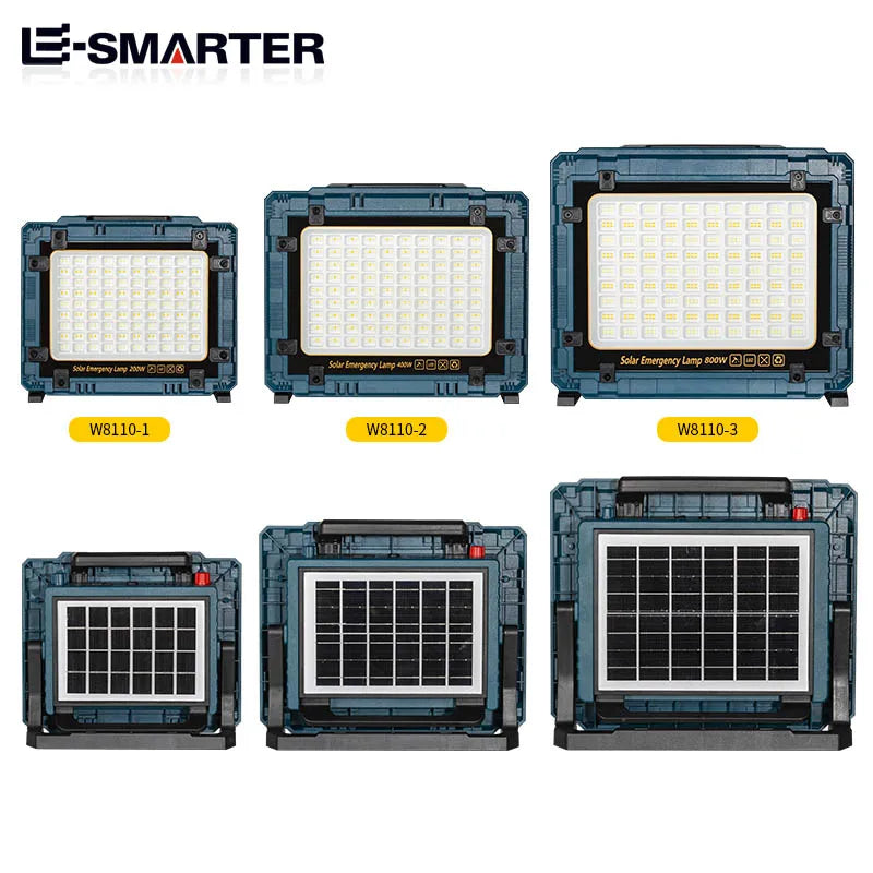 Rechargeable Solar Flood Light Outdoor Portable LED Reflector Spotlight IP66 Waterproof Camping Work Light Floodlight