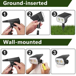 48 LEDs Solar Light Outdoors Landscape Spotlights, 2 in 1 Wireless Waterproof Outdoor Solar Spotlights for Yard Garden Patio