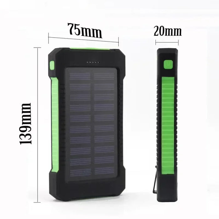 Fast Charging 20000mAh Portable Solar Power Bank External BatteryWaterproof Powerbank with SOS Flashlight Poverbank for Xiaomi