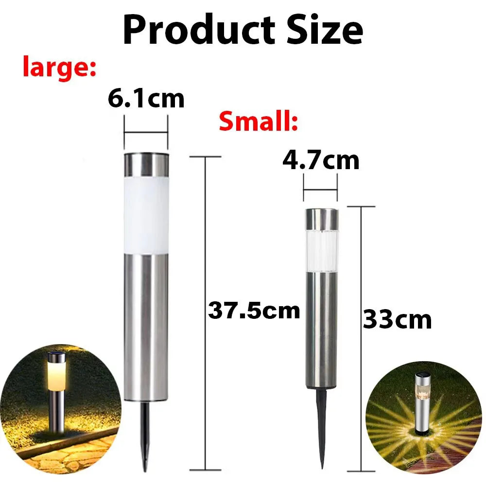 1/2/4/6/8 Pack Solar Garden Pathway Lights Outdoor Waterproof LED Lighting Ground Plug Bollard Light for Patio Garden Lawn Yard