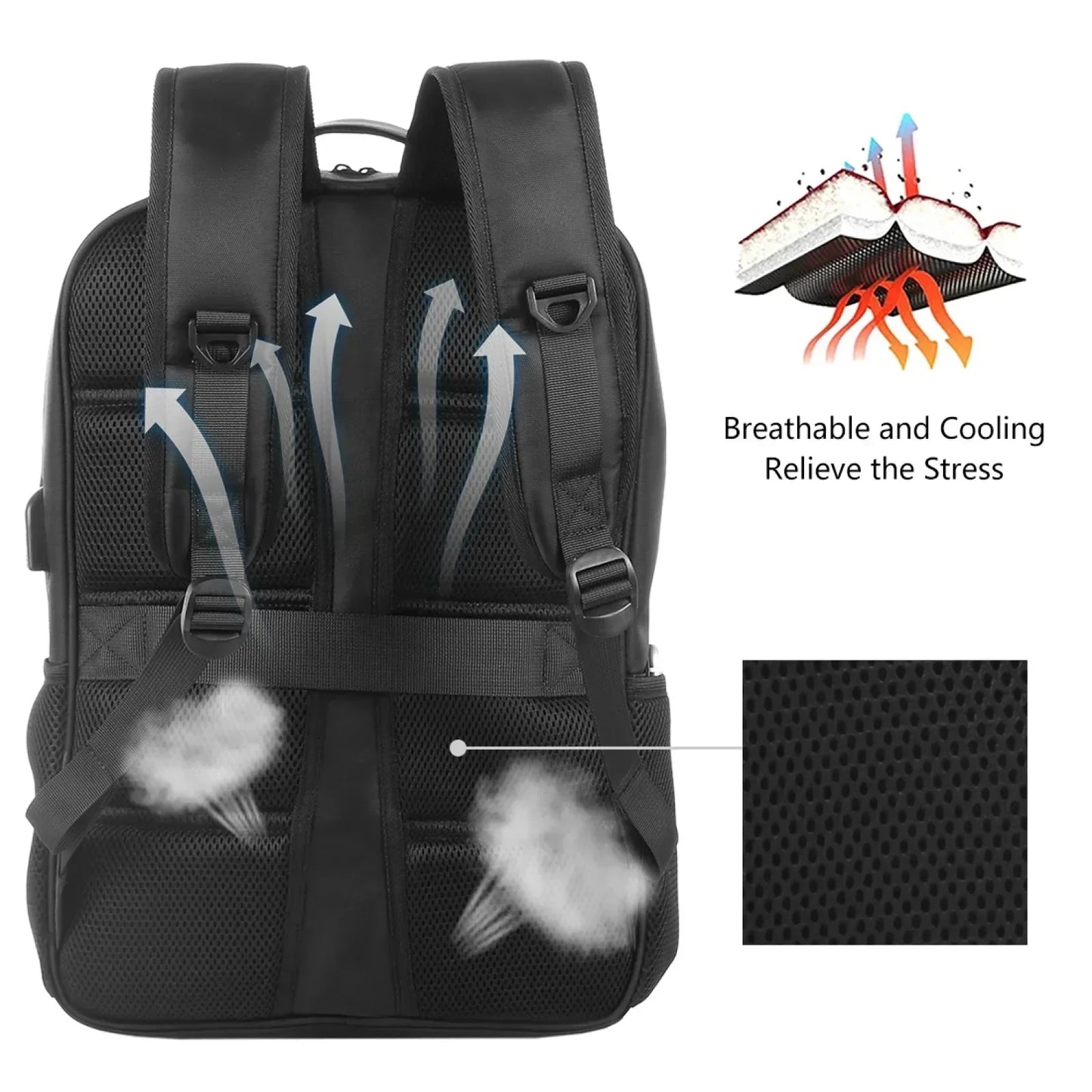 12/20W Solar Backpack Panel Powered Laptop Bag Waterproof Large Capacity External USB Charging Port New Men's Bag