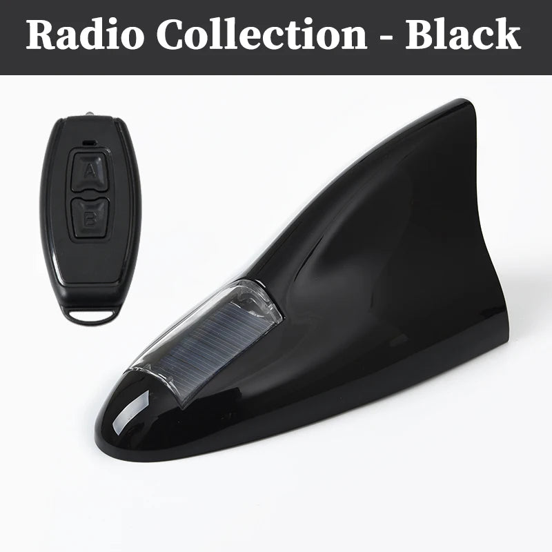 Solar anti rear end collision flashing light LED warning light Car shark fin antenna modified General Motors decorative light