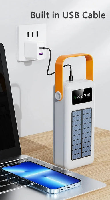 200000mAh Portátil Banco De Energia Solar Bateria Externa Carregamento Rápido à Prova Dwaterproof água Powerbank Com Lanterna