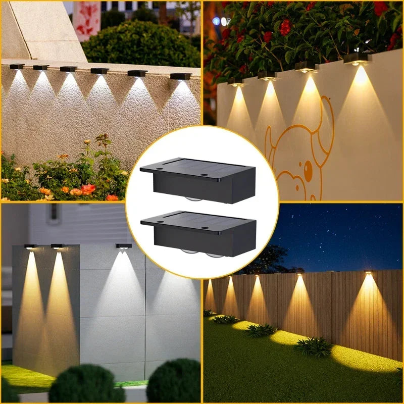 LED Solar Step Lamp Outdoor Path Stair Garden Lights Waterproof Balcony Deck Light Decoration Patio Stair Fence Light 1~12pcs