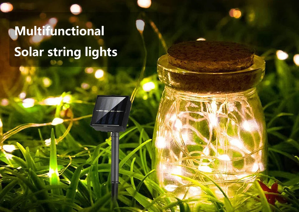 32M Solar String Fairy Lights Christmas Lights Outdoor Waterproof Garland Solar Power Lamp Christmas For Garden Decoration