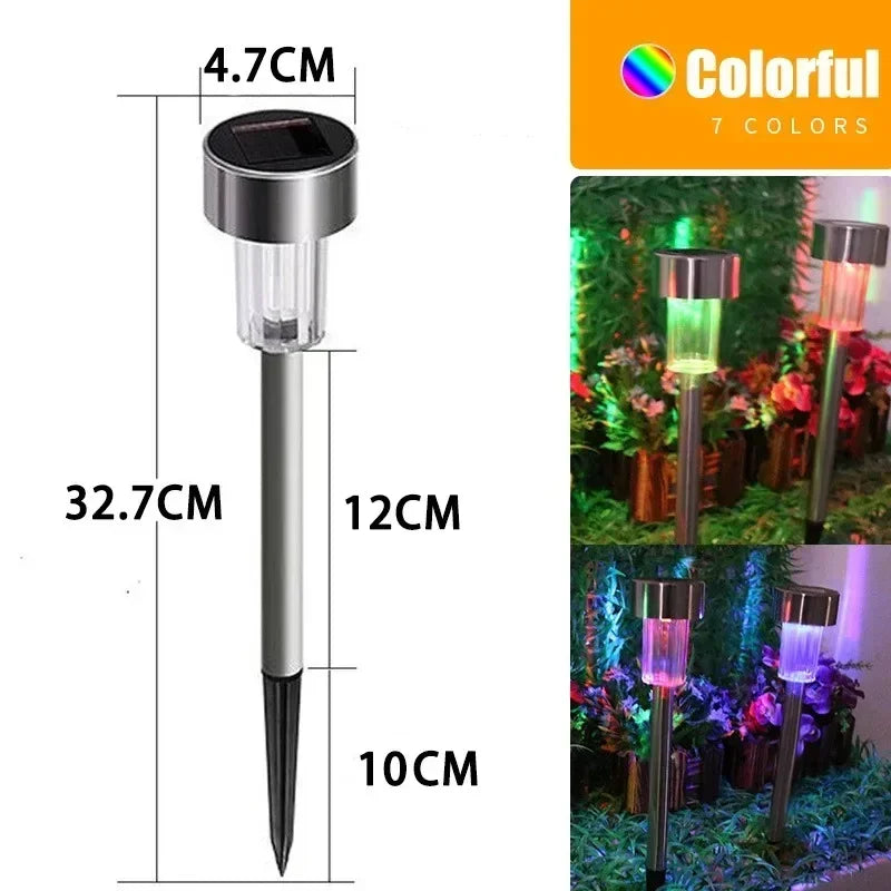 Solar Light Outdoors New Garden Lamps Powered Waterproof Landscape Path for Yard Backyard Lawn Patio Decorative LED Lighting