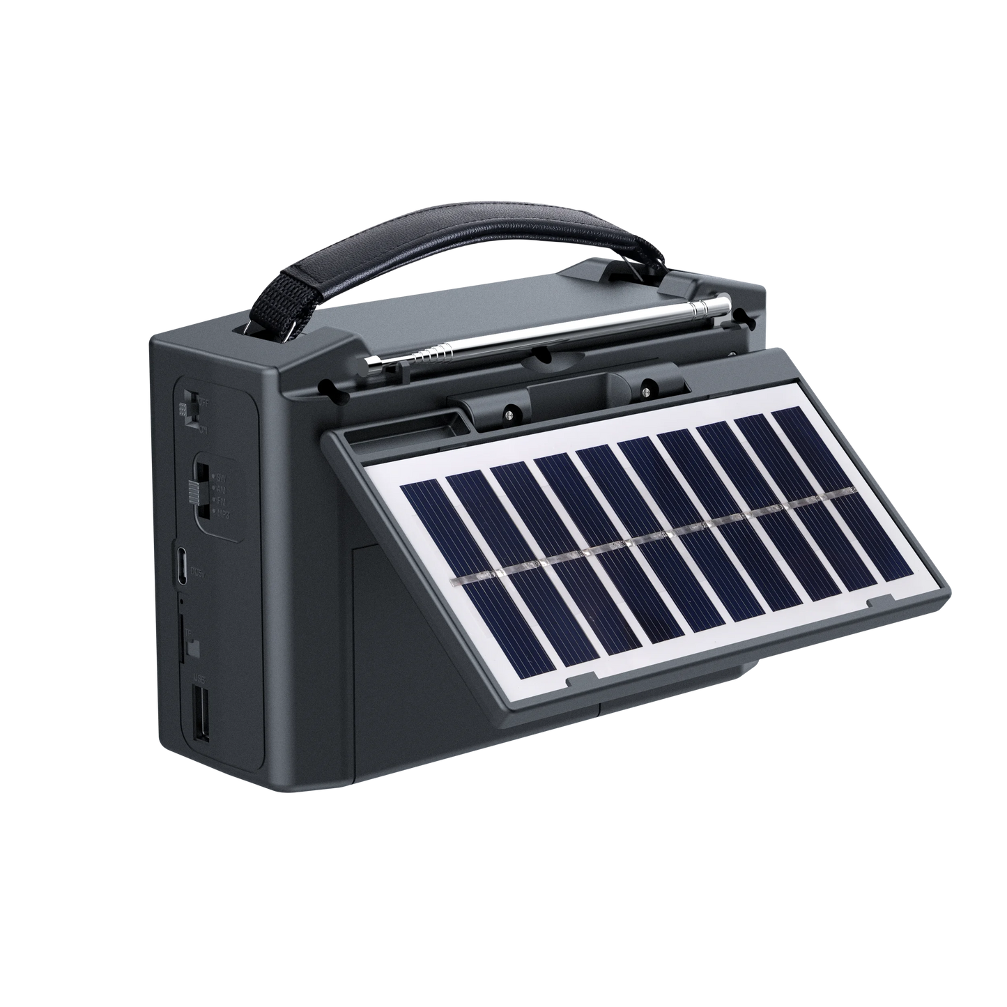 Portable FM AM SW Radio Rechargeable Outdoor Solar Full Band High Sensitivity Radio with LED Illumination and Wireless Speakers