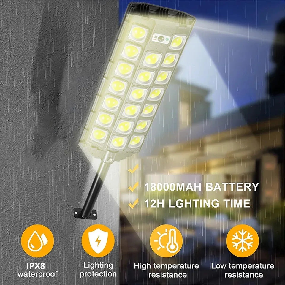 Powerful Solar Lights Outdoor 12000LM 598LED Motion Sensor Street Light 3Modes Waterproof IPX65 Garden Lamp With Remote Control